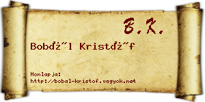 Bobál Kristóf névjegykártya